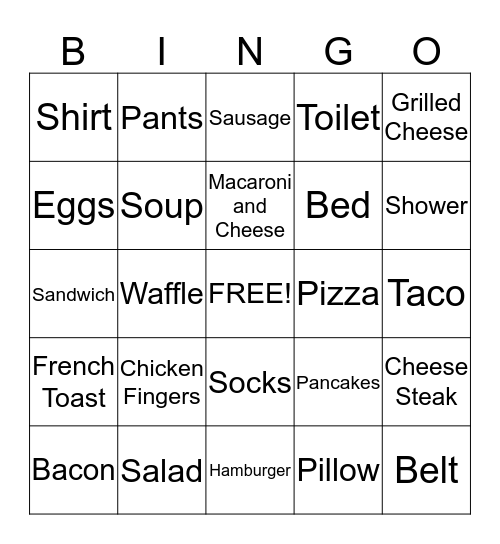 Functional Vocabulary! Bingo Card