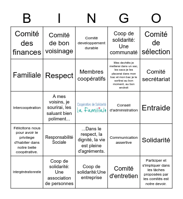 Coopérative de Solidarité la Familiale Bingo Card