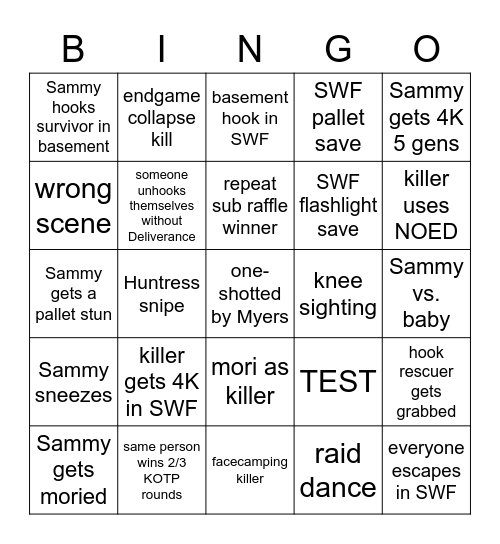 sammytBingo Card