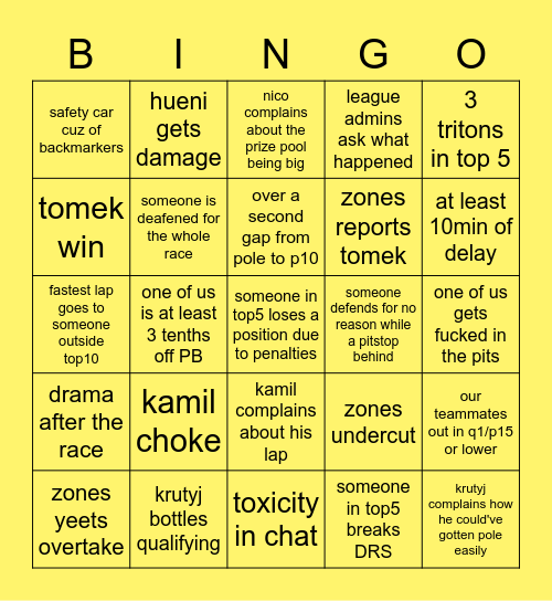 POLISH LEAGUE BINGO Card