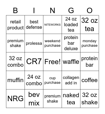 blackout Bingo Card