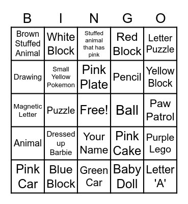 Finder V=Bingo Card