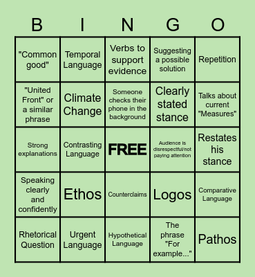 ELD Seminar Bingo Card