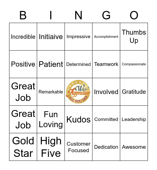 EMPLOYEE APPRECIATION Bingo Card