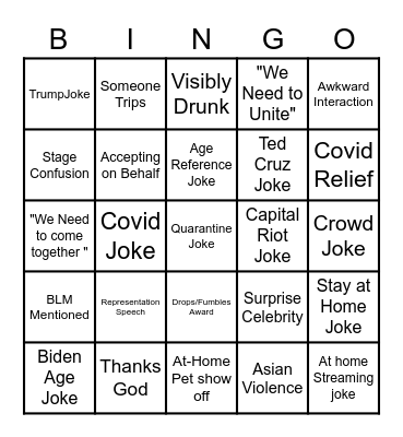 Golden Globes Bingo Card