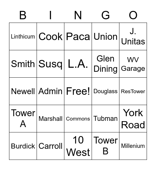 Floor 6 Bingo Card