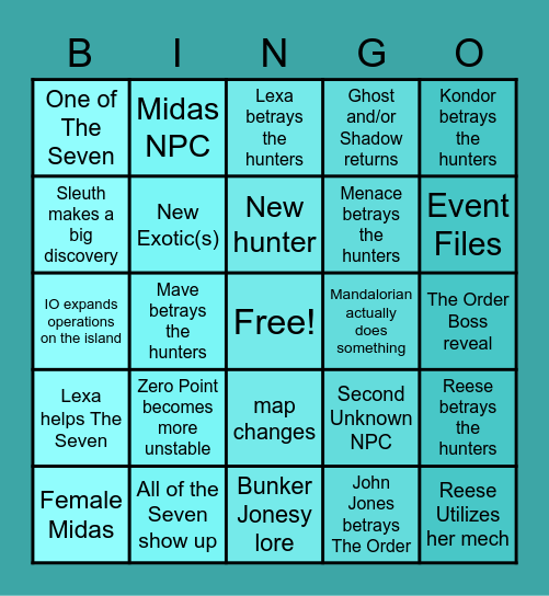 15.50+ Bingo Card