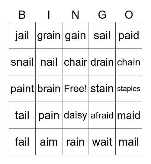 AI Bingo Card