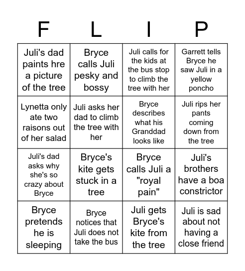 Flipped Chp 3 and 4 Bingo Card
