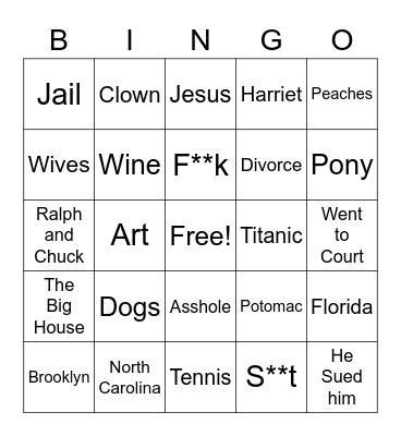 Shiva Bingo Card
