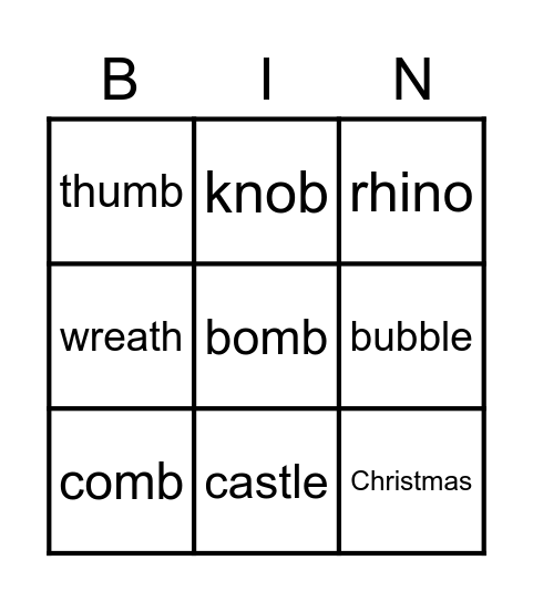 Week 1 - Review Bingo Card