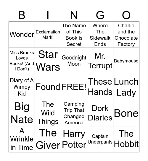 Reader Bingo Card