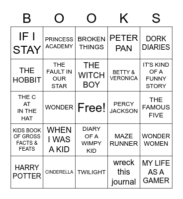 BOOKS Bingo Card