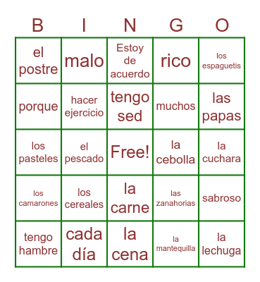 Autentico 1 - 3B Bingo Card