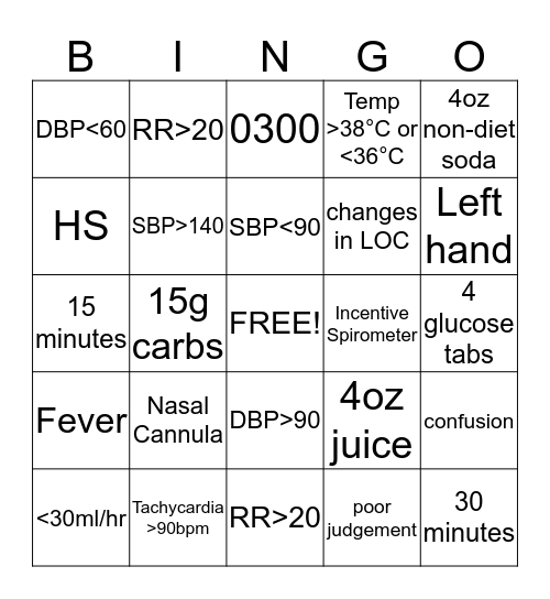 PCA BINGO Card