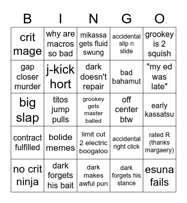 TEA memes Bingo Card