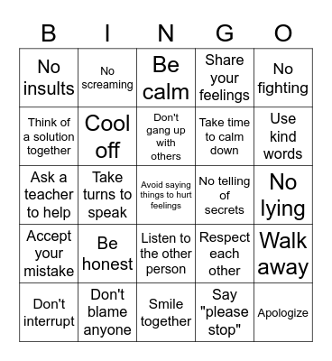 Group - Problem Solving Bingo Card