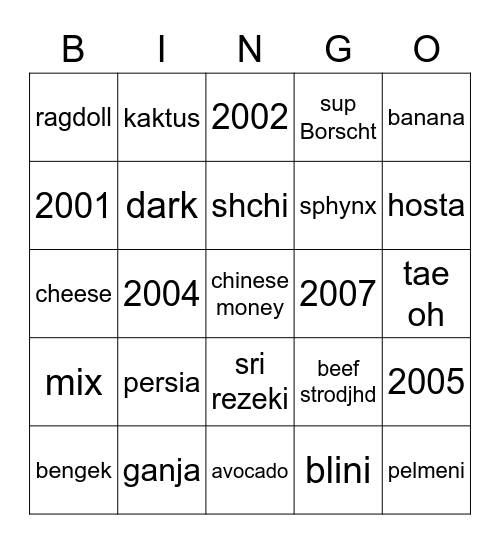 lara telat aaaa Bingo Card