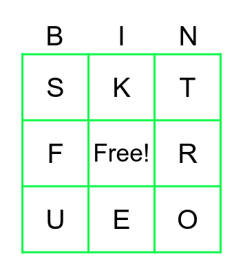 Mrs Williams Alphabet bingo Card