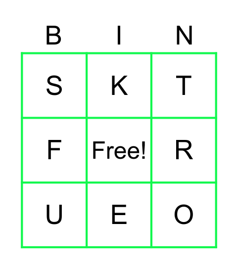 Mrs Williams Alphabet bingo Card