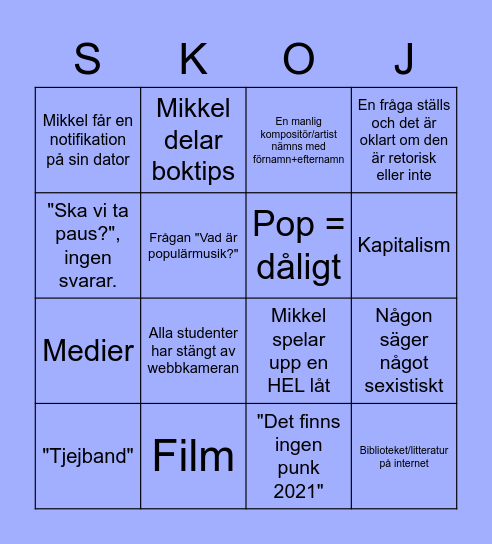 Mikkelmåndag 3 - Genusspecial Bingo Card