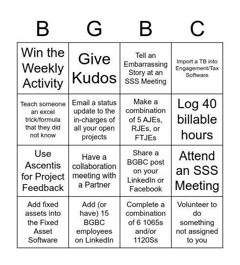 March 1st - March 12th Bingo Card