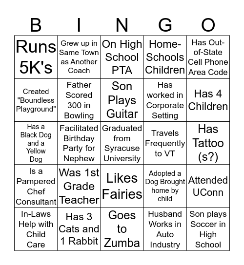 JUMPBUNCH COACH BINGO Card