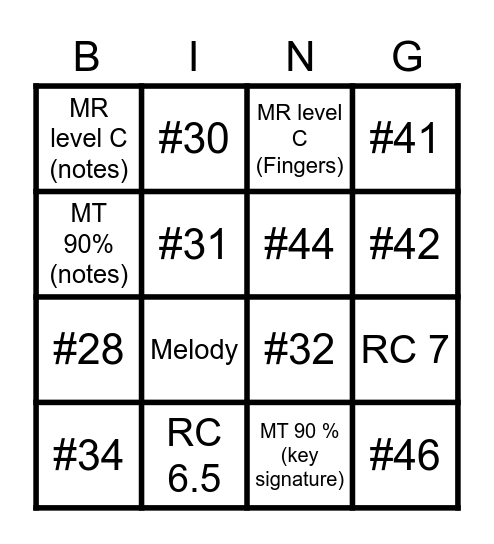 3rd Nine Weeks Bingo Card