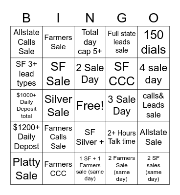 BDR BINGO Card