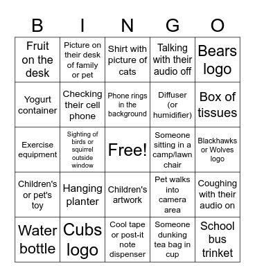 ETR Bingo Card