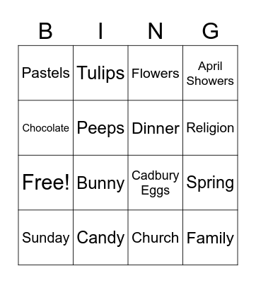 Easter Bingo Card
