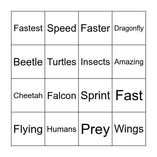 Fast and Faster Bingo Card