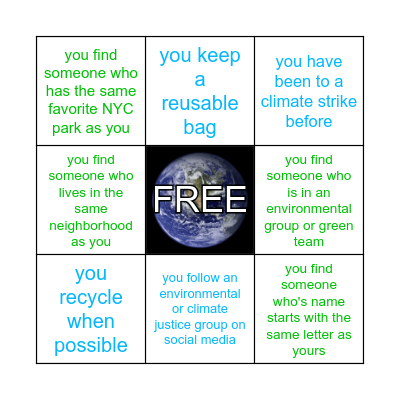Youth Climate Summit Bingo! CHECK IF... Bingo Card