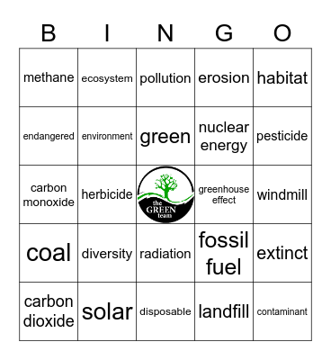 Green Team Bingo Card