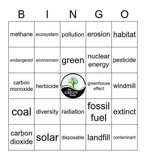 Green Team Bingo Card