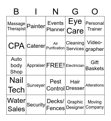 BNI Bingo Card