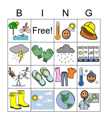 Weather Bingo Card