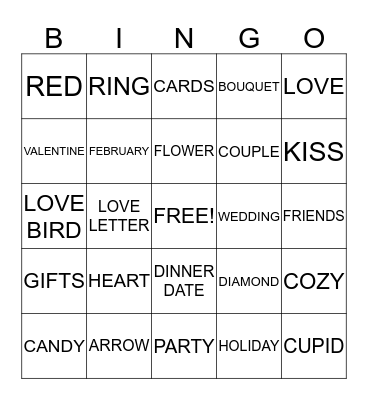 VALENTINES DAY Bingo Card