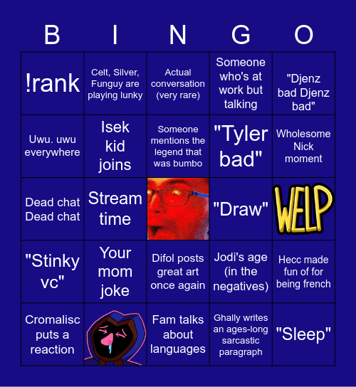 Furlexa server bingo Card