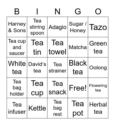 Fes-tea-val Bingo Card