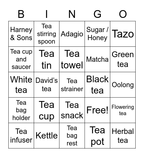 Fes-tea-val Bingo Card
