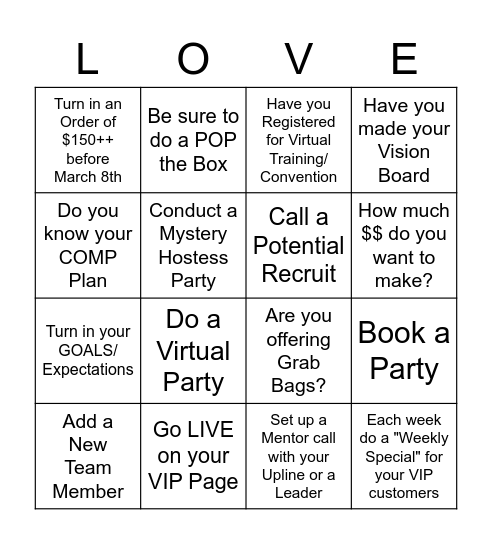 MARCH MOTIVATION Bingo Card