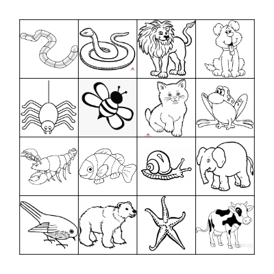 ANIMAL BINGO Card