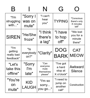 Blue Sky GoTo Covid Bingo Card
