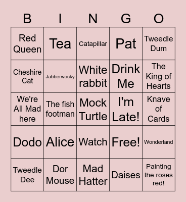 A Very Merry Un-Birthday Bingo Card