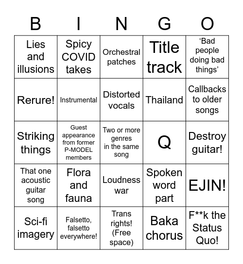 r/Susumu ‘SAI’ BINGO Card