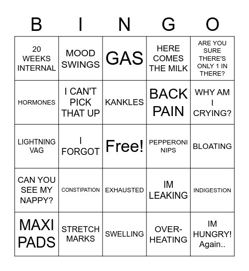 BABY Bingo Card