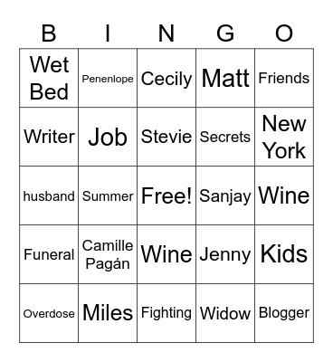 I'm Fine and Neither Are you Bingo Card