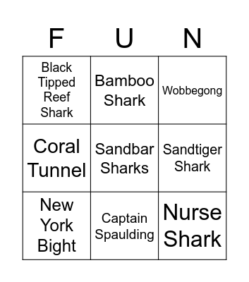 Shark Bingo Card