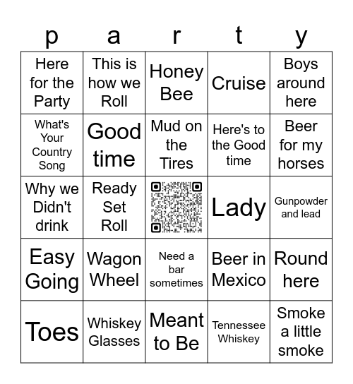 country Bingo Card